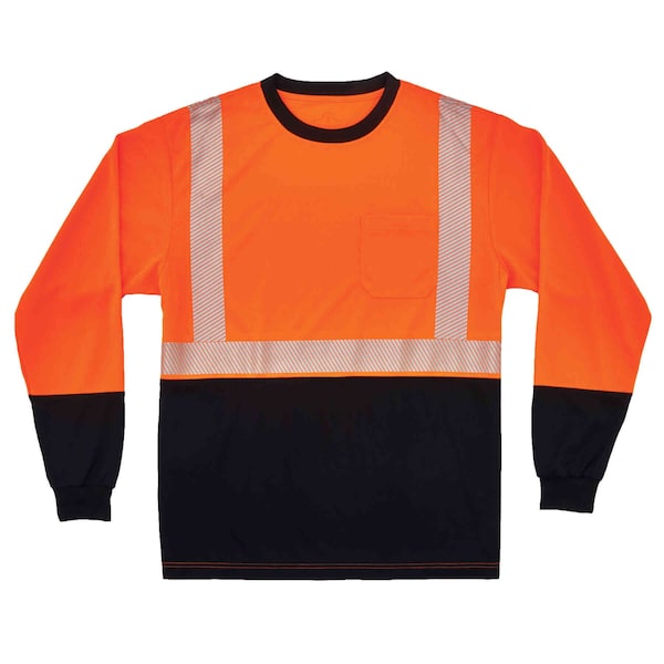 Ergodyne Long Sleeve Hi-Vis Shirt, 100% polyester, Orange, 9XL-Long 8281BK - main